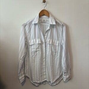 Aritzia ✨ Babaton | Light Blue Striped Utility Button Down Long Sleeve